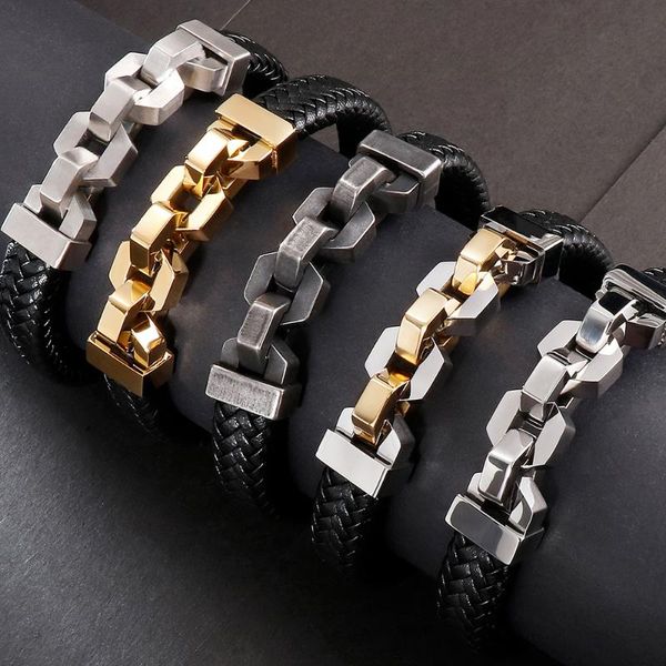 tennis friendship bracelets stainless steel men's braided genuine leather wristband boys jewellery gifts for boyfriend, Golden;silver
tennis friendship bracelets stainless steel men's braided genuine leather wristband boys jewellery gifts for boyfriend, Golden;silver