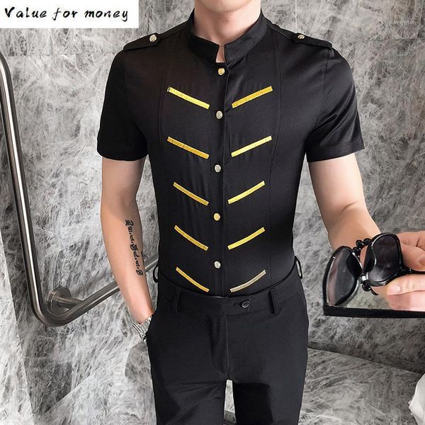 tuxedo embroidery luxury shirts men casual slim fit dress shirts summer camisa social masculina short sleeve party prom shirt1, White;black
tuxedo embroidery luxury shirts men casual slim fit dress shirts summer camisa social masculina short sleeve party prom shirt1, White;black