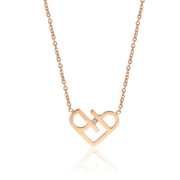 pendant necklaces yunruo rose gold color elegant heart necklace set stainless steel woman fashion jewelry birthday gift girl never fade, Silver