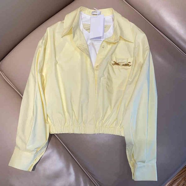 2022 factory wholesale new ce + fall two piece embroidered metal chain women's shirt, White
2022 factory wholesale new ce + fall two piece embroidered metal chain women's shirt, White