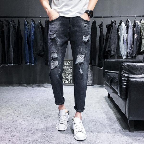 spring new jeans men fashion stretch slim wash tearing hole denim pants man streetwear hip hop cowboy trousers male clothes, Blue
spring new jeans men fashion stretch slim wash tearing hole denim pants man streetwear hip hop cowboy trousers male clothes, Blue