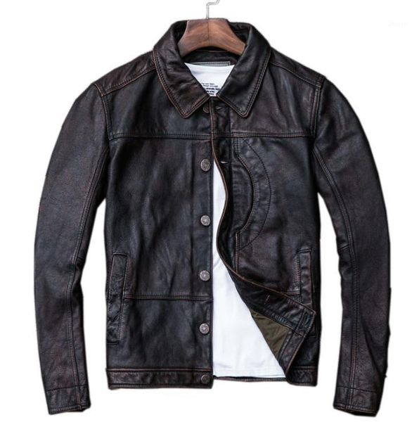 men's leather jacket jaqueta de couro masculina vintage brown leather jacket men cow skin natural jackets1, Black
men's leather jacket jaqueta de couro masculina vintage brown leather jacket men cow skin natural jackets1, Black
