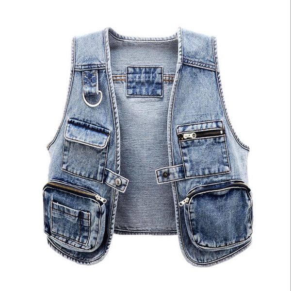 2021 korean spring wild multi-pocket fashion denim size large female p1660 vest jeans qn8o, Black;white
2021 korean spring wild multi-pocket fashion denim size large female p1660 vest jeans qn8o, Black;white