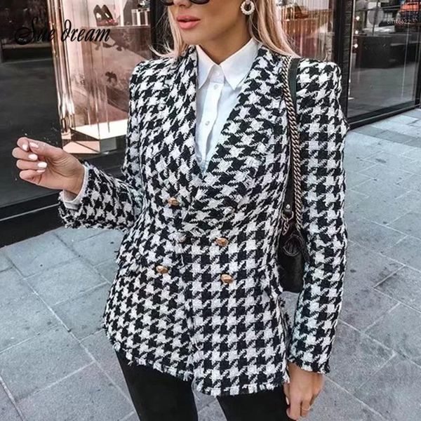 women's jackets women's tweed coat 2021 fashion office lady black long sleeve lapel houndstooth jacket autumn retro thick plaid ja, Black;brown
women's jackets women's tweed coat 2021 fashion office lady black long sleeve lapel houndstooth jacket autumn retro thick plaid ja, Black;brown