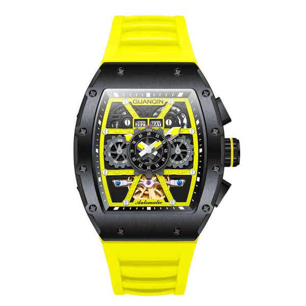 guanqin design automatic mechanical male watch hollow tourbillon luxury business brand sapphire clock rubber strap waterproof, Slivery;brown
guanqin design automatic mechanical male watch hollow tourbillon luxury business brand sapphire clock rubber strap waterproof, Slivery;brown