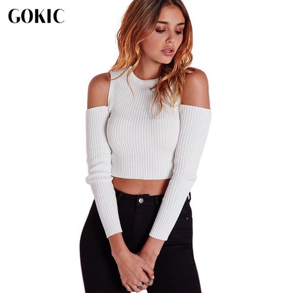 gokic 2020 autumn women sweaters off shoulder slim female black white pullovers short jumper long sleeve winter sweater, White;black
gokic 2020 autumn women sweaters off shoulder slim female black white pullovers short jumper long sleeve winter sweater, White;black