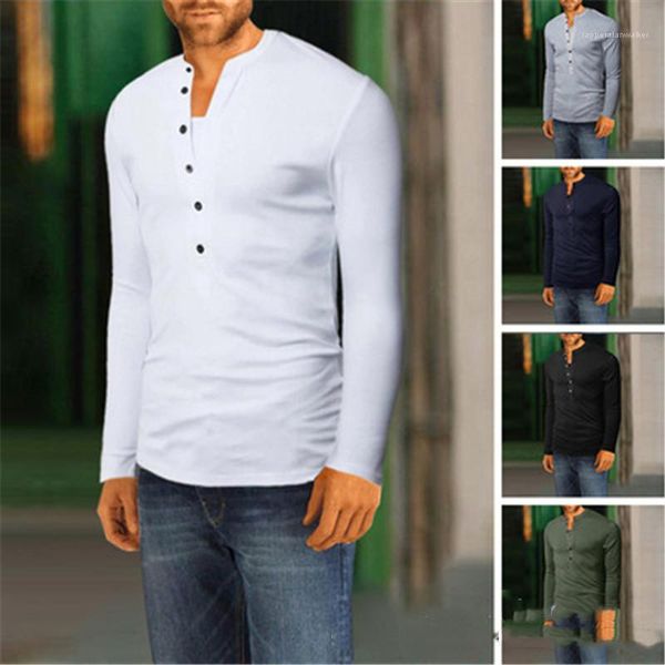 male new slim tshirt mens v neck t-shirt fashion trend solid color long sleeve casual buttons decoration tees spring, White;black
male new slim tshirt mens v neck t-shirt fashion trend solid color long sleeve casual buttons decoration tees spring, White;black