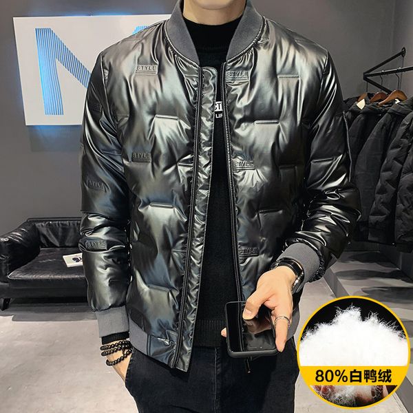 2020 winter new simple solid color baseball collar short down men's warm jacket, Black;brown
2020 winter new simple solid color baseball collar short down men's warm jacket, Black;brown