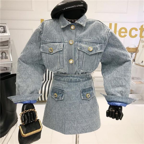 fashion foreign suit two-piece 2020 autumn and winter new denim jacket women's wear+high waist a skirt skirt, Gray
fashion foreign suit two-piece 2020 autumn and winter new denim jacket women's wear+high waist a skirt skirt, Gray
