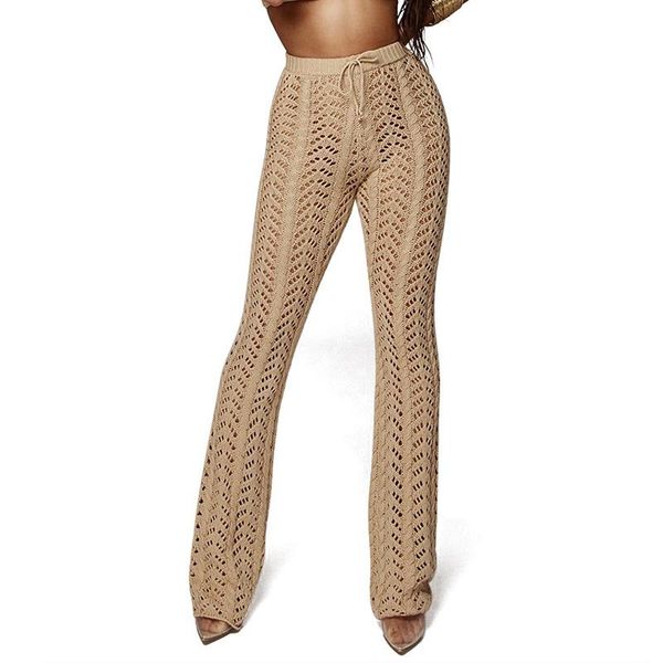 women's pants & capris women summer beach hollow out through mesh crochet flare pant party trousers, Black;white
women's pants & capris women summer beach hollow out through mesh crochet flare pant party trousers, Black;white