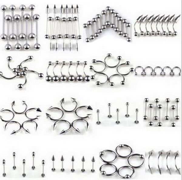 85 tongue nails mixed set stainless steel lip nail eyebrow nail nose nail navel ring puncture accessories, Silver
85 tongue nails mixed set stainless steel lip nail eyebrow nail nose nail navel ring puncture accessories, Silver