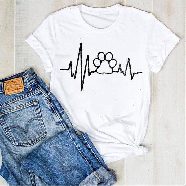 women lady cartoon heartbeat love pet dog cat summer ladies t tee tshirt womens female shirt clothes graphic t shirt, White
women lady cartoon heartbeat love pet dog cat summer ladies t tee tshirt womens female shirt clothes graphic t shirt, White