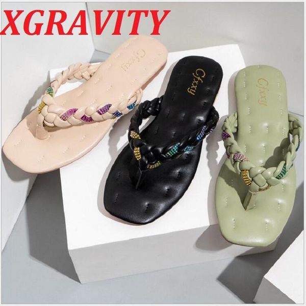 slippers xgravity weave design rhinestone colorful fashinable ladies slides elegant comfortable woman flip flops female shoes, Black
slippers xgravity weave design rhinestone colorful fashinable ladies slides elegant comfortable woman flip flops female shoes, Black