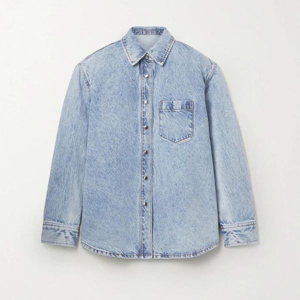 women's blouses & shirts women denim shirt long sleeve turn-down collar casual wild fashion lady blouse, White
women's blouses & shirts women denim shirt long sleeve turn-down collar casual wild fashion lady blouse, White