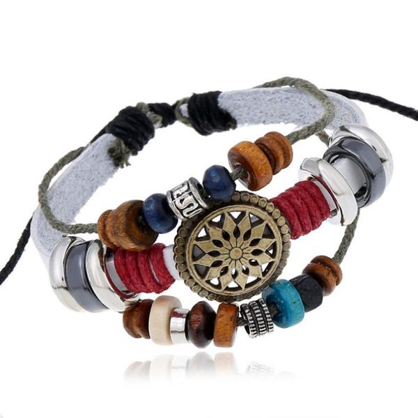 fashion vintage casual flower charm bead bracelet retro multilayer leather wrap bangle ethnic wristband rock punk jewelry, Golden;silver
fashion vintage casual flower charm bead bracelet retro multilayer leather wrap bangle ethnic wristband rock punk jewelry, Golden;silver
