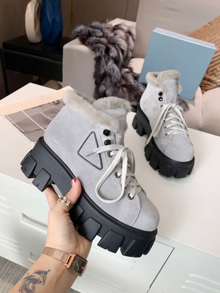 designer womens boots luxury grey suede lace-up with fluff round head high heel with box size 35-41, Black
designer womens boots luxury grey suede lace-up with fluff round head high heel with box size 35-41, Black