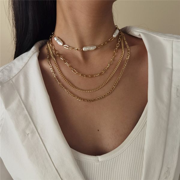 6pcs/lot european multi layer gold chains necklaces four layer pearl clavicle chains for women party hip hop alloy chokers accessories, Silver
6pcs/lot european multi layer gold chains necklaces four layer pearl clavicle chains for women party hip hop alloy chokers accessories, Silver