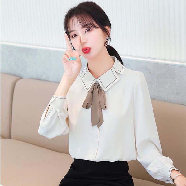 woman feminina women's vintage blouse fashion clothes 2021 spring autumn chiffon shirts female d0143, White
woman feminina women's vintage blouse fashion clothes 2021 spring autumn chiffon shirts female d0143, White