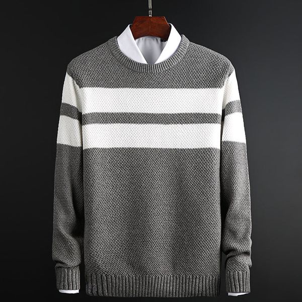 2021 new mens autumn casual cotton knitted solid color stripe pattern slim sweaters long sleeve round collar male warm pullovers ctdv, White;black
2021 new mens autumn casual cotton knitted solid color stripe pattern slim sweaters long sleeve round collar male warm pullovers ctdv, White;black