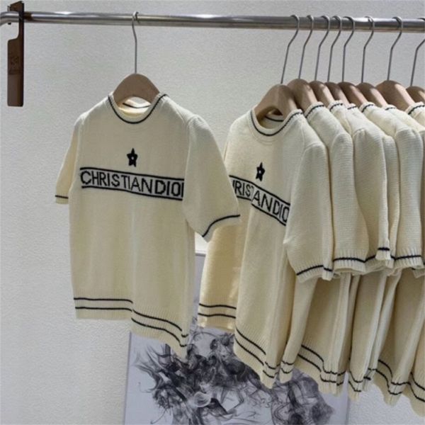 home early autumn new five pointed embroidered sweater women's knitted sweater short round neck trendy, White
home early autumn new five pointed embroidered sweater women's knitted sweater short round neck trendy, White