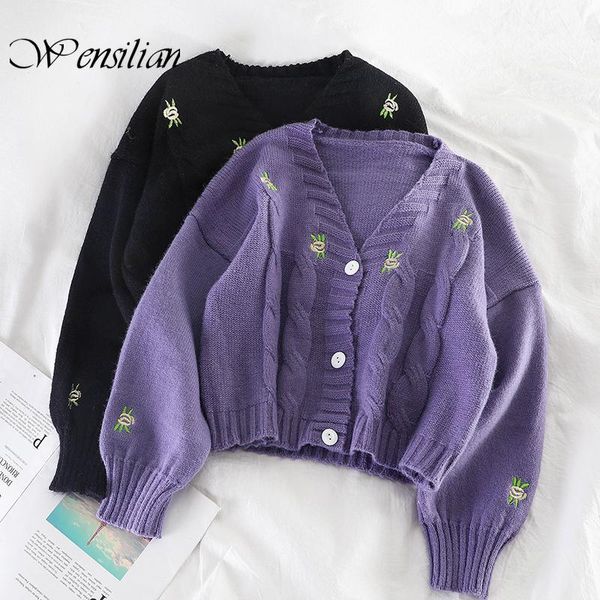 knitted cardigans women loose sweater floral embroidery female cardigan lantern sleeve harajuku sweaters women coat sueter mujer, White
knitted cardigans women loose sweater floral embroidery female cardigan lantern sleeve harajuku sweaters women coat sueter mujer, White