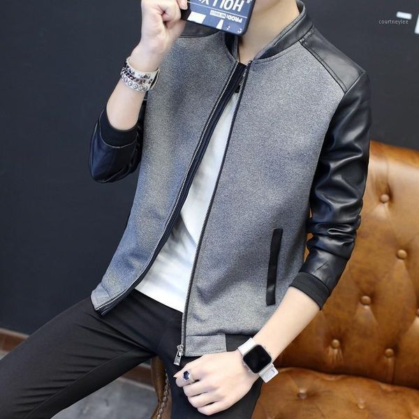 2020 autumn new men's leather patchwork jackets slim fit round neck black casual leather jacket outerwear overcoat m-3xl1, Black;brown
2020 autumn new men's leather patchwork jackets slim fit round neck black casual leather jacket outerwear overcoat m-3xl1, Black;brown