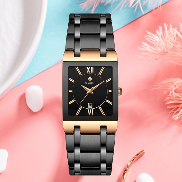 ladies watches wwoor fashion women square quartz watch brand luxury rose black waterproof date clock women montre femme 201204, Slivery;brown
ladies watches wwoor fashion women square quartz watch brand luxury rose black waterproof date clock women montre femme 201204, Slivery;brown