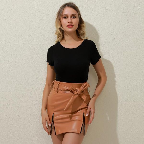 women fashion high waist bandage bowknot zipper skirt casual sexu slim pu leather package hip skirt1, Black
women fashion high waist bandage bowknot zipper skirt casual sexu slim pu leather package hip skirt1, Black