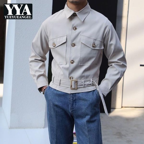 men's jackets designer mens spring short jacket single breasted pockets casual autumn outwear coat slim fit belted male green1, Black;brown
men's jackets designer mens spring short jacket single breasted pockets casual autumn outwear coat slim fit belted male green1, Black;brown