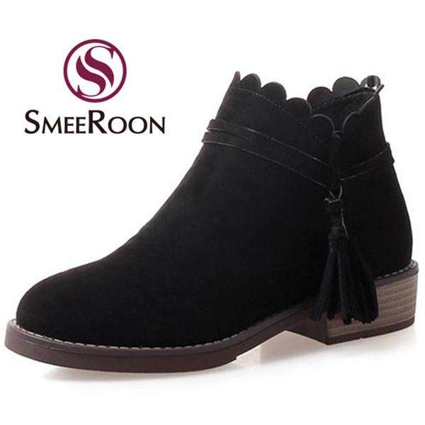 boots smeeroon fashion platform fringe flock for women round toe warm winter casual med heels ankle campus shoes, Black
boots smeeroon fashion platform fringe flock for women round toe warm winter casual med heels ankle campus shoes, Black