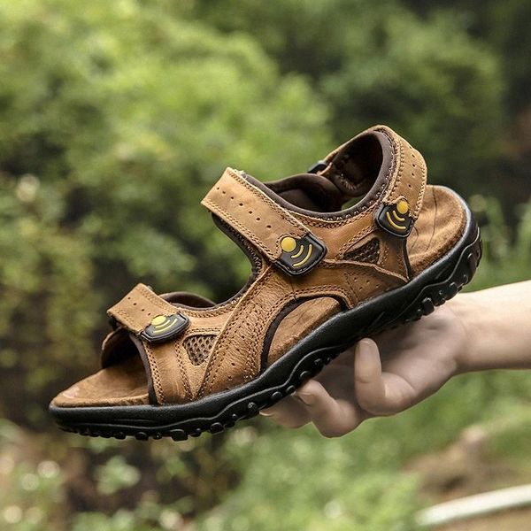 men sandals leisure beach men casual shoes outdoor fashion genuine leather sandals breathable men's beach #2s8g, Black
men sandals leisure beach men casual shoes outdoor fashion genuine leather sandals breathable men's beach #2s8g, Black
