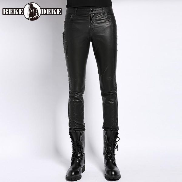 winter mens windproof biker pigskin pencil pants man casual motorcycle bootcut slim fit long genuine leather pants plus size 4xl1, Black 
winter mens windproof biker pigskin pencil pants man casual motorcycle bootcut slim fit long genuine leather pants plus size 4xl1, Black