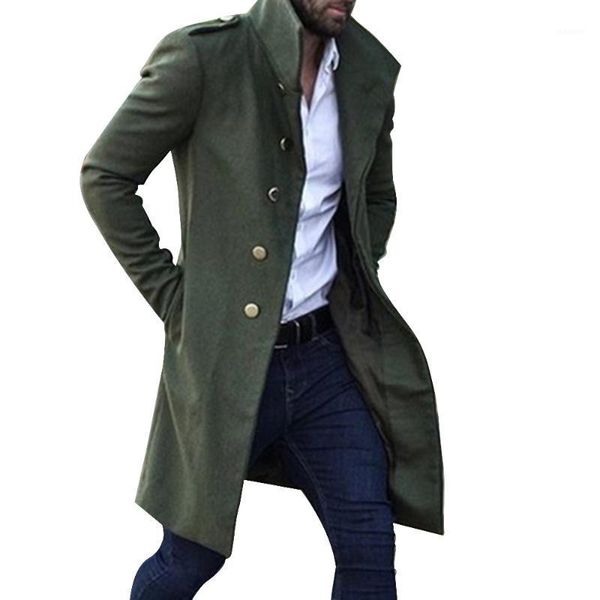2020 new trench coat men classic slim long coat men autumn men's trench solid long windbreaker vintage blends coats1, Black
2020 new trench coat men classic slim long coat men autumn men's trench solid long windbreaker vintage blends coats1, Black