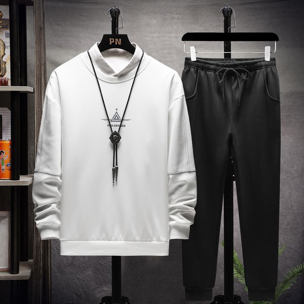 autumn men's casual korean pullover+lace-up sweatpants set men fashion tracksuit jogging sports suit male 8 color lj201117, Gray
autumn men's casual korean pullover+lace-up sweatpants set men fashion tracksuit jogging sports suit male 8 color lj201117, Gray