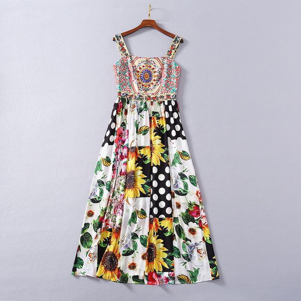 2021 spring spaghetti strap print milan runway dress designer dress brand same style dress 12.14-4, Black
2021 spring spaghetti strap print milan runway dress designer dress brand same style dress 12.14-4, Black