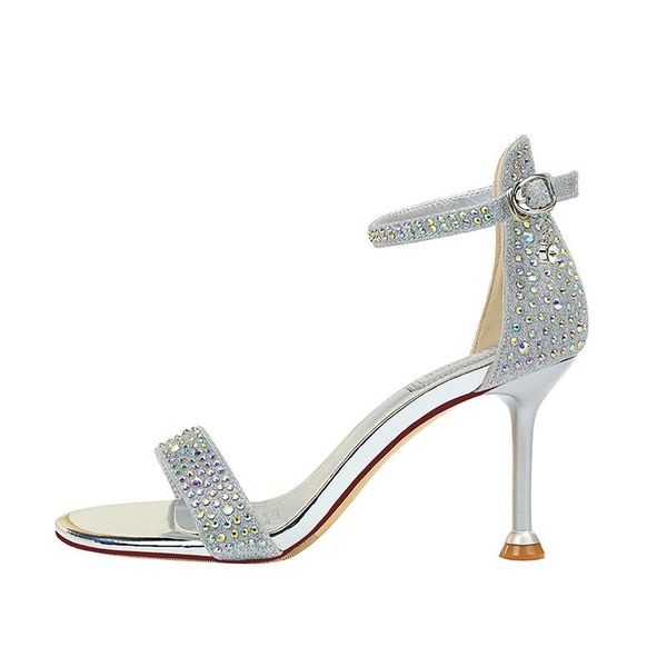 party summer high-heeled shoes women's stiletto high-heeled open-toe rhinestone sandals, Black
party summer high-heeled shoes women's stiletto high-heeled open-toe rhinestone sandals, Black