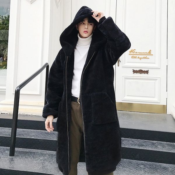 2021 new winter korean style loose-fitting with hoodie mid-length length ncne, Black
2021 new winter korean style loose-fitting with hoodie mid-length length ncne, Black