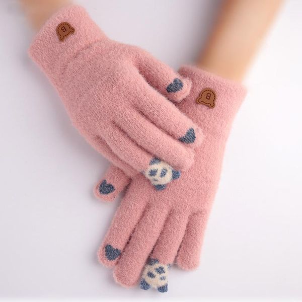 winter gloves women finger warm touch screen mittens cute panda plus velvet thick korean knitted gloves, Blue;gray
winter gloves women finger warm touch screen mittens cute panda plus velvet thick korean knitted gloves, Blue;gray