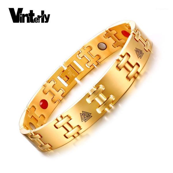 vinterly viking magnetic bracelet men stainless steel gold-color magnet health bracelets health energy bracelet for men women1, Black
vinterly viking magnetic bracelet men stainless steel gold-color magnet health bracelets health energy bracelet for men women1, Black