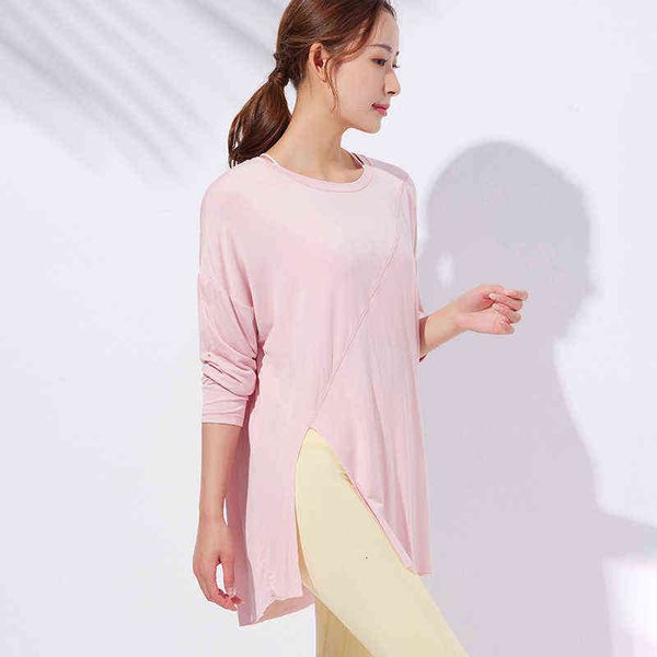 women's t-shirt autumn yoga cloth knot two round neck sleeve t-shirt breathable long fitns running blouse, White
women's t-shirt autumn yoga cloth knot two round neck sleeve t-shirt breathable long fitns running blouse, White
