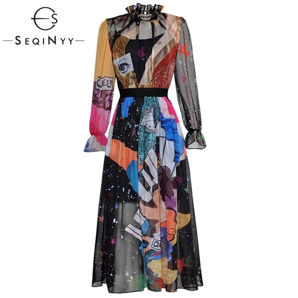 seqinyy chiffon dress early spring summer new fashion long lantern sleeve elastic waist angel colorful printed long dress lj200824, Black;gray
seqinyy chiffon dress early spring summer new fashion long lantern sleeve elastic waist angel colorful printed long dress lj200824, Black;gray