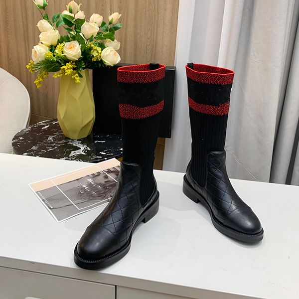 new arrivals small fragrance wool tube versatile boots genuine real sheepskin stitching knitted ankle boots with flat heel, Black
new arrivals small fragrance wool tube versatile boots genuine real sheepskin stitching knitted ankle boots with flat heel, Black