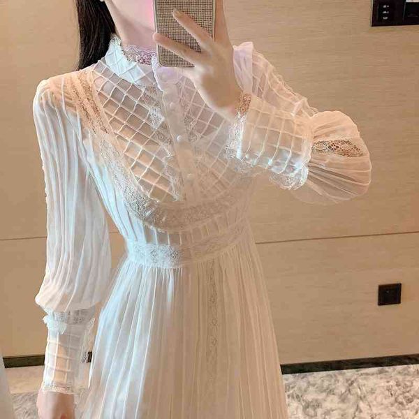 casual dresses spring lace pleated dress women autumn stand neck lantern sleeve sweet winter long striped midi white party female vbod, Black;gray
casual dresses spring lace pleated dress women autumn stand neck lantern sleeve sweet winter long striped midi white party female vbod, Black;gray