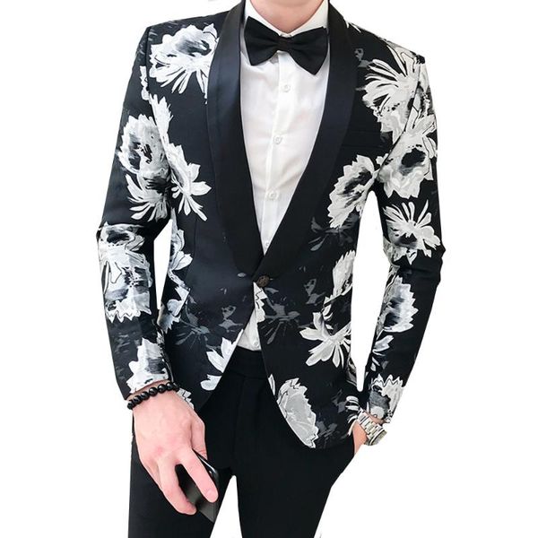 flower print blazer men slim fit suit jacket business casual male stylish spring autumn wedding single buckle dress coat, White;black
flower print blazer men slim fit suit jacket business casual male stylish spring autumn wedding single buckle dress coat, White;black