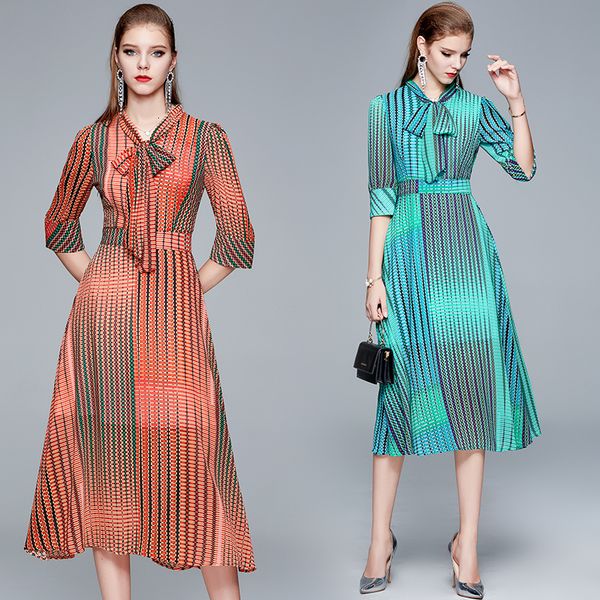 2021 new merchall summer fashion runway midi for women's bow neck half sleeve colorful stripe print holiday beach robe bxzq, Black;gray
2021 new merchall summer fashion runway midi for women's bow neck half sleeve colorful stripe print holiday beach robe bxzq, Black;gray