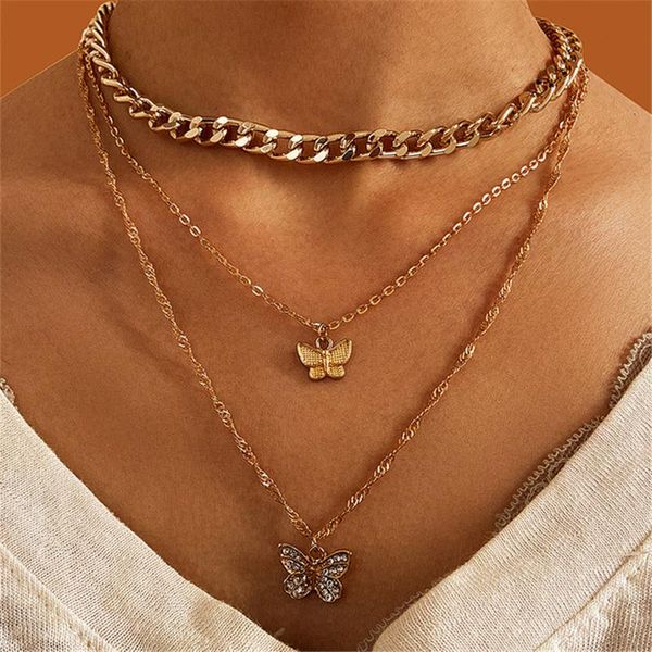 2021 vintage butterfly crystal necklacesfor women gold color multi layer chain necklace female fashion jewelry party gifts, Silver
2021 vintage butterfly crystal necklacesfor women gold color multi layer chain necklace female fashion jewelry party gifts, Silver