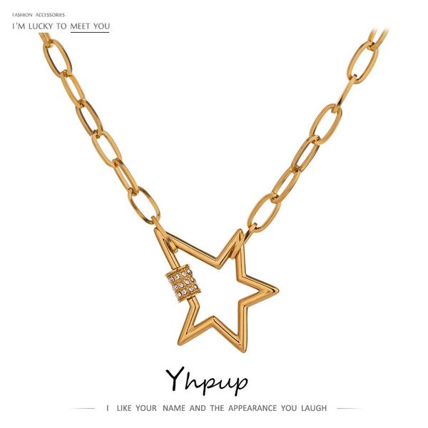 yhpup exquisite stainless steel star pendant necklace jewelry cubic zirconia 18 k chain collar necklace for women, Silver
yhpup exquisite stainless steel star pendant necklace jewelry cubic zirconia 18 k chain collar necklace for women, Silver