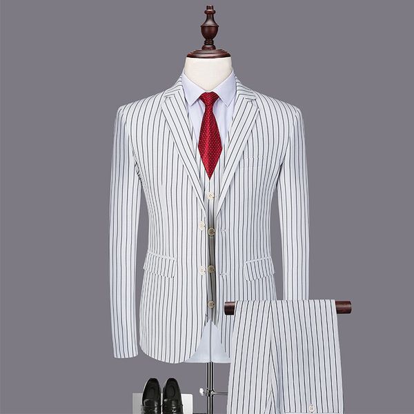 2020 e outono primavera masculino terno de casamento para 3 peas roupas listras magro tamanho grande jovens negcios trajes mar hiza, White;black
2020 e outono primavera masculino terno de casamento para 3 peas roupas listras magro tamanho grande jovens negcios trajes mar hiza, White;black