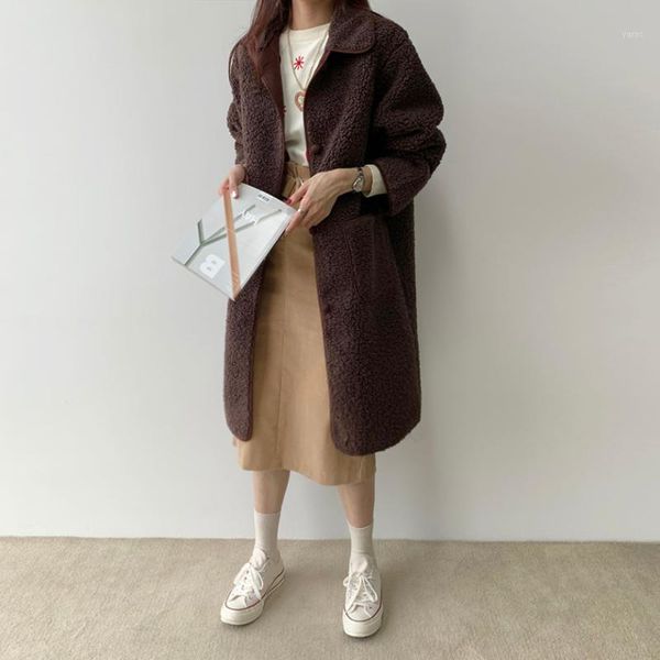 autumn winter coat women 2020 new elegant chic loose solid long coats female vintage thick faux lamb fur jackets coats1, Black
autumn winter coat women 2020 new elegant chic loose solid long coats female vintage thick faux lamb fur jackets coats1, Black