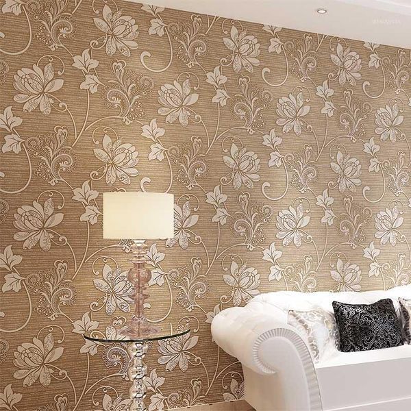 0.53*10m non-woven flocking flower wallpaper rolls for living room bedroom1 
0.53*10m non-woven flocking flower wallpaper rolls for living room bedroom1